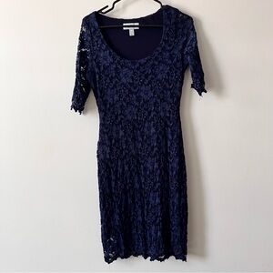 Women's size 10 Badgley Mischka deep navy blue dress